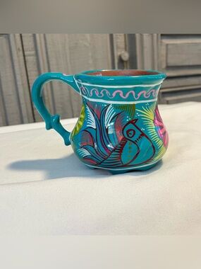 Talavera Red Mexican Clay Pottery Coffee/Tea Mug/Cup- 16oz -Jarrito De Barro (?)